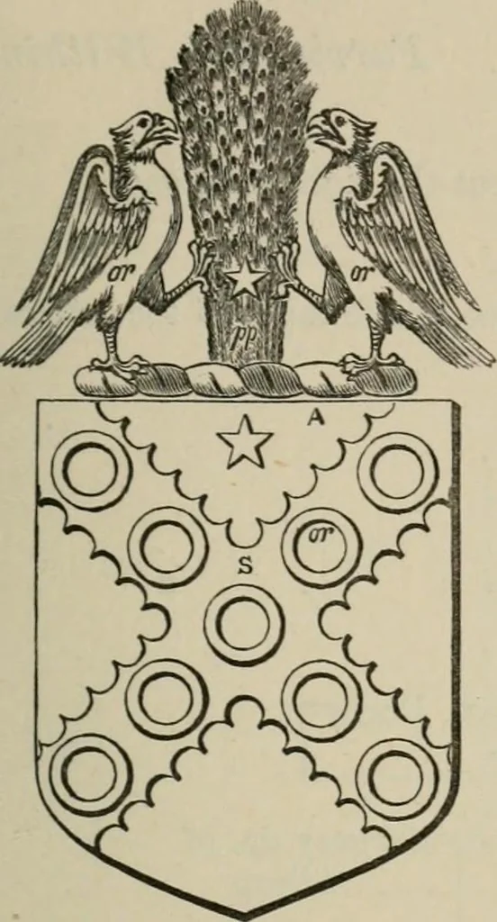 An illustration from The visitation of London : anno Domini 1633, 1634, and 1635. Made by Sr. Henry St. George, kt., Richmond herald, and deputy and marshal to Sr. Richard St. George, kt., Clarencieux king of armes, 1880, leaf 510