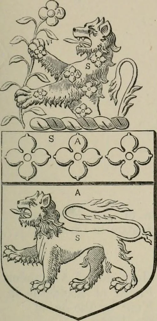 An illustration from The visitation of London : anno Domini 1633, 1634, and 1635. Made by Sr. Henry St. George, kt., Richmond herald, and deputy and marshal to Sr. Richard St. George, kt., Clarencieux king of armes, 1880, leaf 52