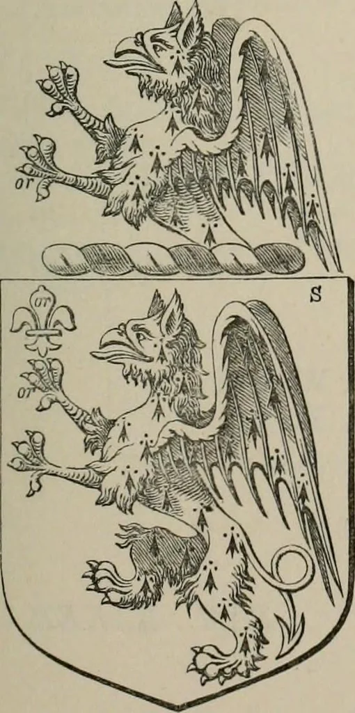 An illustration from The visitation of London : anno Domini 1633, 1634, and 1635. Made by Sr. Henry St. George, kt., Richmond herald, and deputy and marshal to Sr. Richard St. George, kt., Clarencieux king of armes, 1880, leaf 52