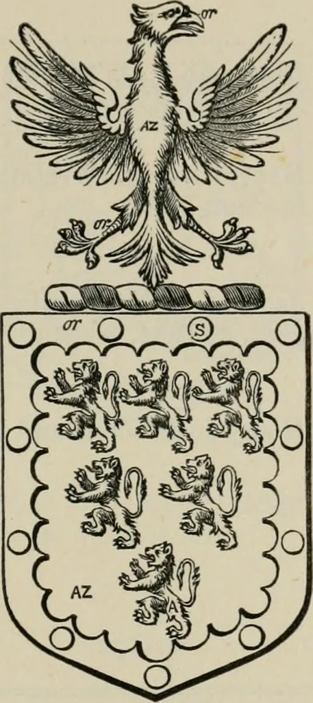 An illustration from The visitation of London : anno Domini 1633, 1634, and 1635. Made by Sr. Henry St. George, kt., Richmond herald, and deputy and marshal to Sr. Richard St. George, kt., Clarencieux king of armes, 1880, leaf 520