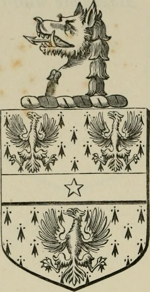 An illustration from The visitation of London : anno Domini 1633, 1634, and 1635. Made by Sr. Henry St. George, kt., Richmond herald, and deputy and marshal to Sr. Richard St. George, kt., Clarencieux king of armes, 1880, leaf 521
