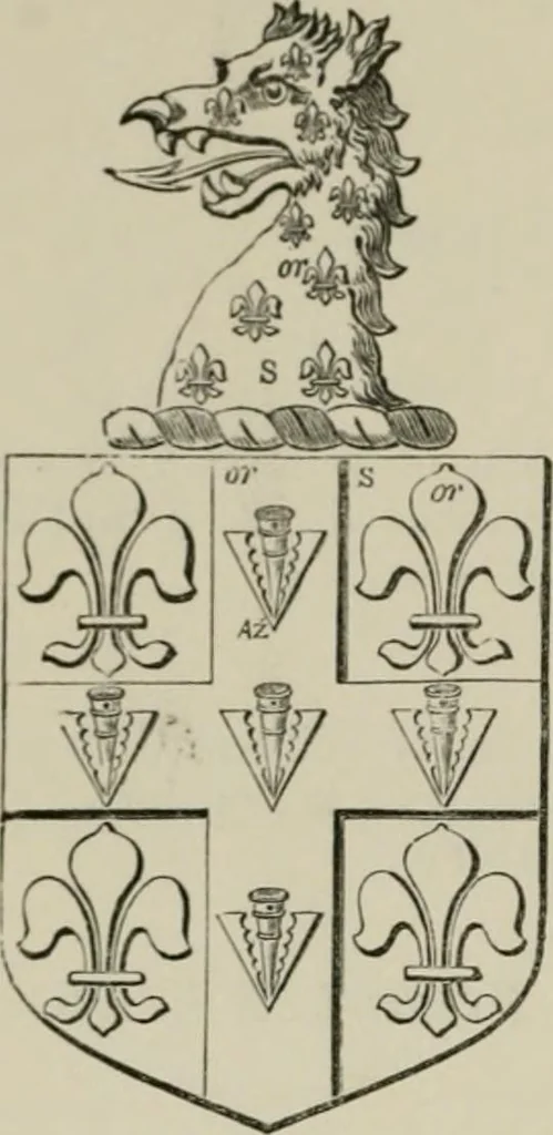 An illustration from The visitation of London : anno Domini 1633, 1634, and 1635. Made by Sr. Henry St. George, kt., Richmond herald, and deputy and marshal to Sr. Richard St. George, kt., Clarencieux king of armes, 1880, leaf 53
