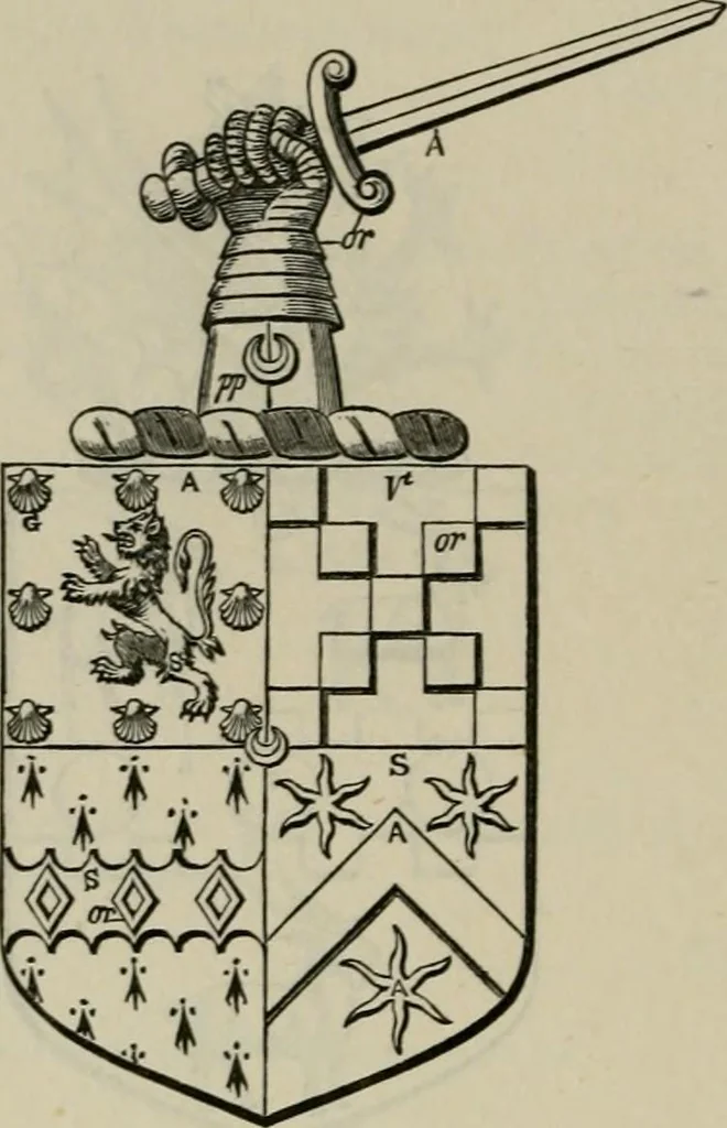 An illustration from The visitation of London : anno Domini 1633, 1634, and 1635. Made by Sr. Henry St. George, kt., Richmond herald, and deputy and marshal to Sr. Richard St. George, kt., Clarencieux king of armes, 1880, leaf 531