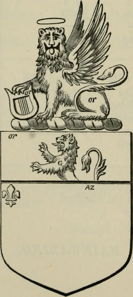 An illustration from The visitation of London : anno Domini 1633, 1634, and 1635. Made by Sr. Henry St. George, kt., Richmond herald, and deputy and marshal to Sr. Richard St. George, kt., Clarencieux king of armes, 1880, leaf 535
