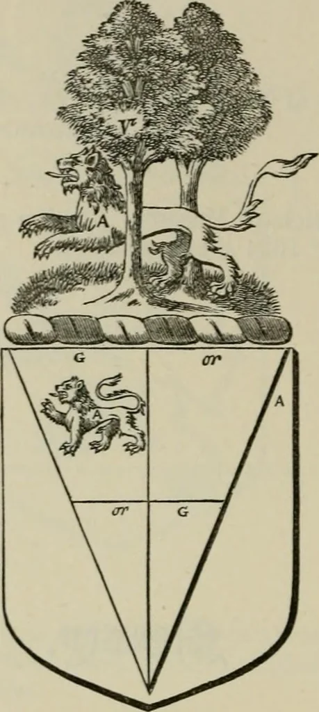 An illustration from The visitation of London : anno Domini 1633, 1634, and 1635. Made by Sr. Henry St. George, kt., Richmond herald, and deputy and marshal to Sr. Richard St. George, kt., Clarencieux king of armes, 1880, leaf 543
