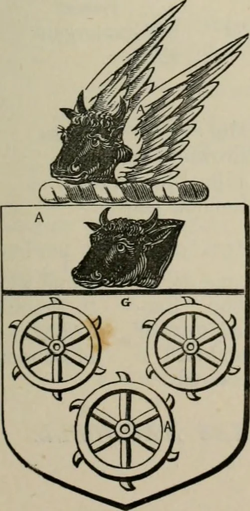 An illustration from The visitation of London : anno Domini 1633, 1634, and 1635. Made by Sr. Henry St. George, kt., Richmond herald, and deputy and marshal to Sr. Richard St. George, kt., Clarencieux king of armes, 1880, leaf 544