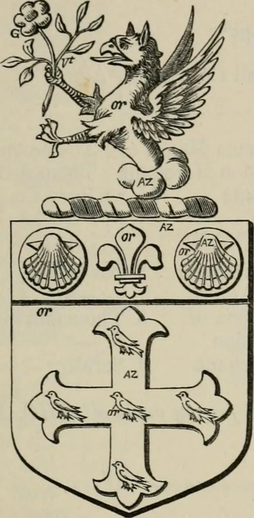 An illustration from The visitation of London : anno Domini 1633, 1634, and 1635. Made by Sr. Henry St. George, kt., Richmond herald, and deputy and marshal to Sr. Richard St. George, kt., Clarencieux king of armes, 1880, leaf 548