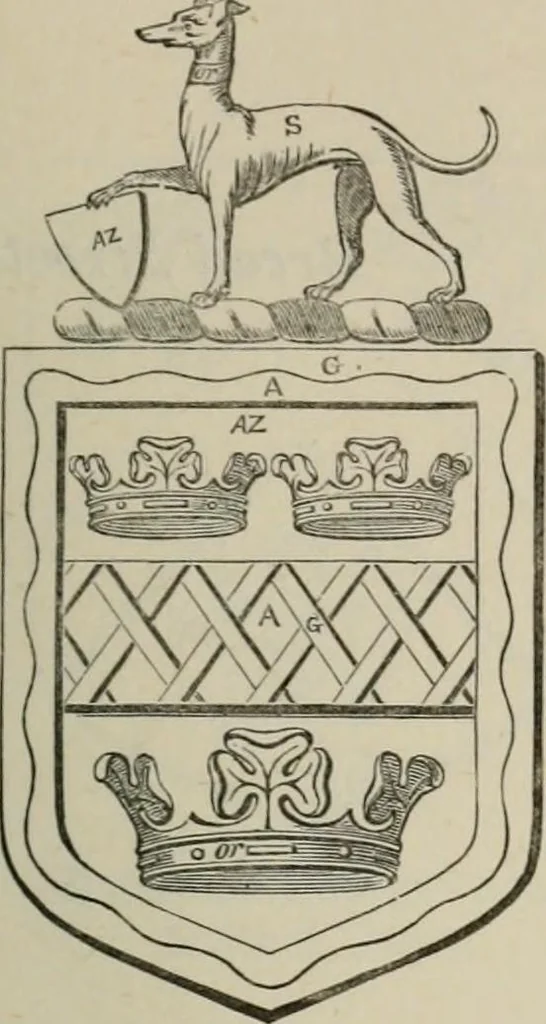 An illustration from The visitation of London : anno Domini 1633, 1634, and 1635. Made by Sr. Henry St. George, kt., Richmond herald, and deputy and marshal to Sr. Richard St. George, kt., Clarencieux king of armes, 1880, leaf 550
