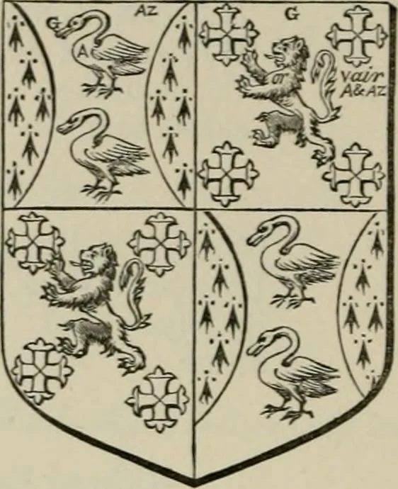 An illustration from The visitation of London : anno Domini 1633, 1634, and 1635. Made by Sr. Henry St. George, kt., Richmond herald, and deputy and marshal to Sr. Richard St. George, kt., Clarencieux king of armes, 1880, leaf 551