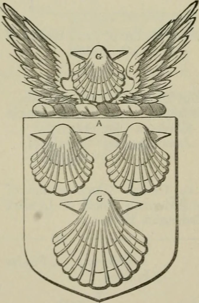 An illustration from The visitation of London : anno Domini 1633, 1634, and 1635. Made by Sr. Henry St. George, kt., Richmond herald, and deputy and marshal to Sr. Richard St. George, kt., Clarencieux king of armes, 1880, leaf 553