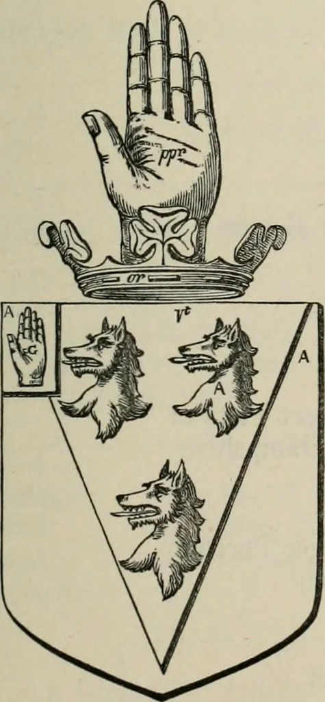 An illustration from The visitation of London : anno Domini 1633, 1634, and 1635. Made by Sr. Henry St. George, kt., Richmond herald, and deputy and marshal to Sr. Richard St. George, kt., Clarencieux king of armes, 1880, leaf 556