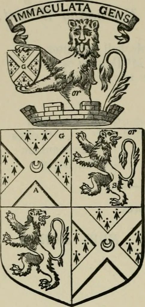 An illustration from The visitation of London : anno Domini 1633, 1634, and 1635. Made by Sr. Henry St. George, kt., Richmond herald, and deputy and marshal to Sr. Richard St. George, kt., Clarencieux king of armes, 1880, leaf 565