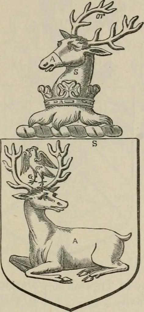 An illustration from The visitation of London : anno Domini 1633, 1634, and 1635. Made by Sr. Henry St. George, kt., Richmond herald, and deputy and marshal to Sr. Richard St. George, kt., Clarencieux king of armes, 1880, leaf 568