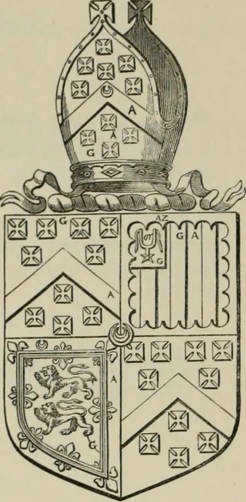 An illustration from The visitation of London : anno Domini 1633, 1634, and 1635. Made by Sr. Henry St. George, kt., Richmond herald, and deputy and marshal to Sr. Richard St. George, kt., Clarencieux king of armes, 1880, leaf 57