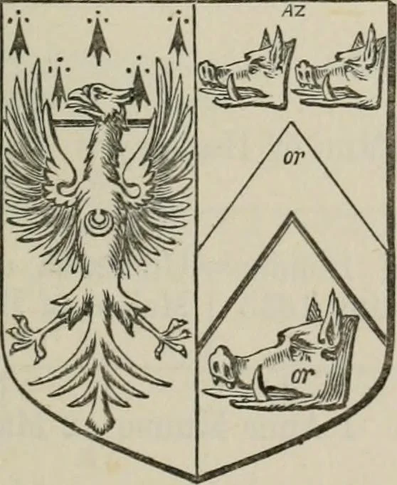 An illustration from The visitation of London : anno Domini 1633, 1634, and 1635. Made by Sr. Henry St. George, kt., Richmond herald, and deputy and marshal to Sr. Richard St. George, kt., Clarencieux king of armes, 1880, leaf 572