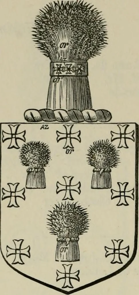 An illustration from The visitation of London : anno Domini 1633, 1634, and 1635. Made by Sr. Henry St. George, kt., Richmond herald, and deputy and marshal to Sr. Richard St. George, kt., Clarencieux king of armes, 1880, leaf 577