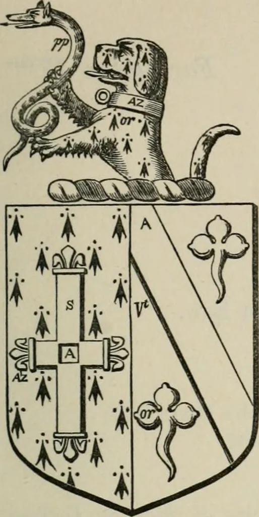 An illustration from The visitation of London : anno Domini 1633, 1634, and 1635. Made by Sr. Henry St. George, kt., Richmond herald, and deputy and marshal to Sr. Richard St. George, kt., Clarencieux king of armes, 1880, leaf 580