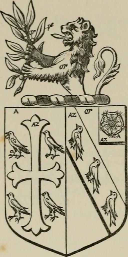 An illustration from The visitation of London : anno Domini 1633, 1634, and 1635. Made by Sr. Henry St. George, kt., Richmond herald, and deputy and marshal to Sr. Richard St. George, kt., Clarencieux king of armes, 1880, leaf 585