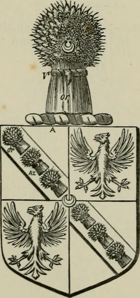 An illustration from The visitation of London : anno Domini 1633, 1634, and 1635. Made by Sr. Henry St. George, kt., Richmond herald, and deputy and marshal to Sr. Richard St. George, kt., Clarencieux king of armes, 1880, leaf 589
