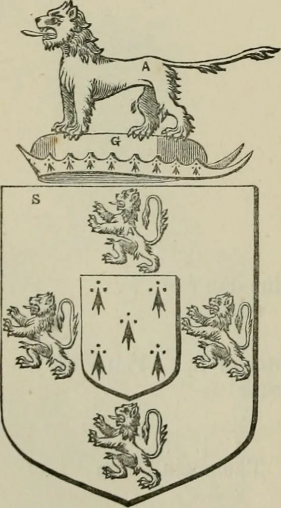 An illustration from The visitation of London : anno Domini 1633, 1634, and 1635. Made by Sr. Henry St. George, kt., Richmond herald, and deputy and marshal to Sr. Richard St. George, kt., Clarencieux king of armes, 1880, leaf 591
