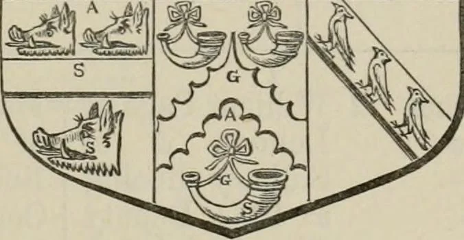 An illustration from The visitation of London : anno Domini 1633, 1634, and 1635. Made by Sr. Henry St. George, kt., Richmond herald, and deputy and marshal to Sr. Richard St. George, kt., Clarencieux king of armes, 1880, leaf 592
