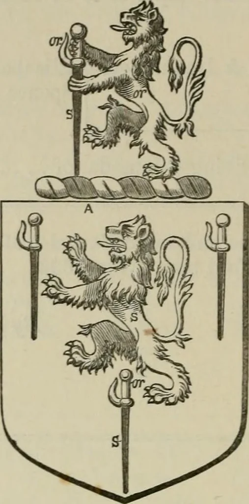 An illustration from The visitation of London : anno Domini 1633, 1634, and 1635. Made by Sr. Henry St. George, kt., Richmond herald, and deputy and marshal to Sr. Richard St. George, kt., Clarencieux king of armes, 1880, leaf 595
