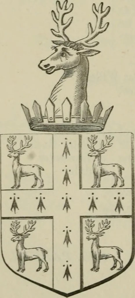 An illustration from The visitation of London : anno Domini 1633, 1634, and 1635. Made by Sr. Henry St. George, kt., Richmond herald, and deputy and marshal to Sr. Richard St. George, kt., Clarencieux king of armes, 1880, leaf 599