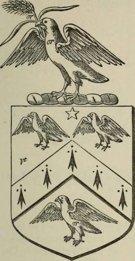 An illustration from The visitation of London : anno Domini 1633, 1634, and 1635. Made by Sr. Henry St. George, kt., Richmond herald, and deputy and marshal to Sr. Richard St. George, kt., Clarencieux king of armes, 1880, leaf 600