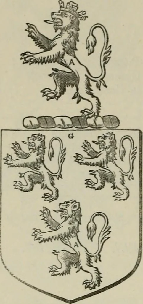 An illustration from The visitation of London : anno Domini 1633, 1634, and 1635. Made by Sr. Henry St. George, kt., Richmond herald, and deputy and marshal to Sr. Richard St. George, kt., Clarencieux king of armes, 1880, leaf 601