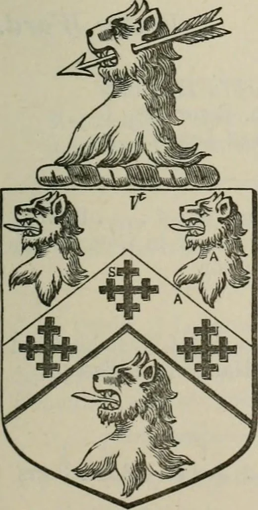 An illustration from The visitation of London : anno Domini 1633, 1634, and 1635. Made by Sr. Henry St. George, kt., Richmond herald, and deputy and marshal to Sr. Richard St. George, kt., Clarencieux king of armes, 1880, leaf 602
