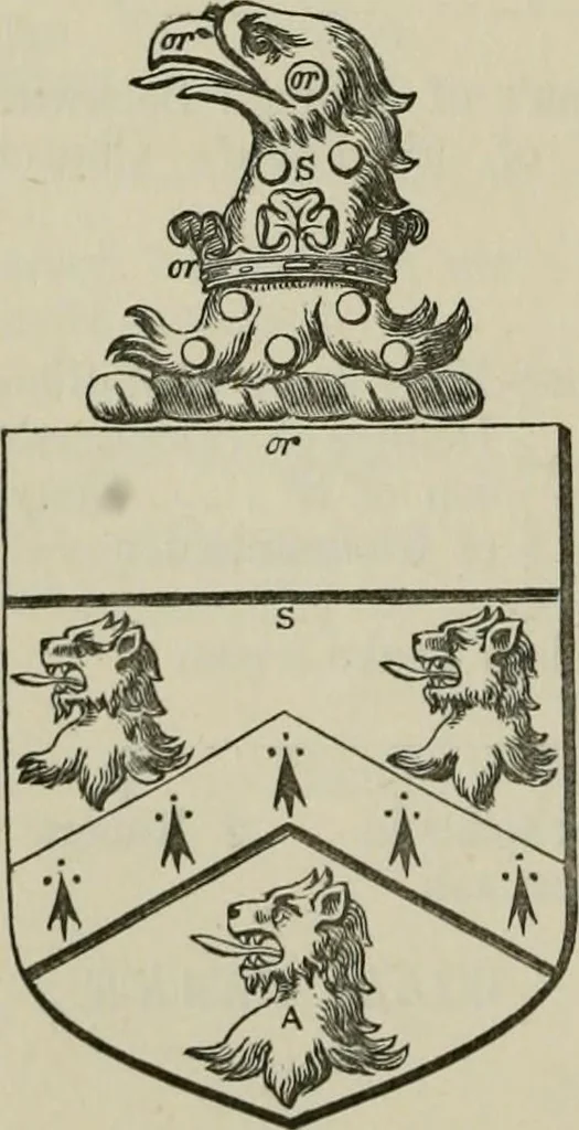 An illustration from The visitation of London : anno Domini 1633, 1634, and 1635. Made by Sr. Henry St. George, kt., Richmond herald, and deputy and marshal to Sr. Richard St. George, kt., Clarencieux king of armes, 1880, leaf 603