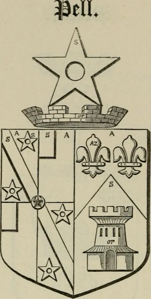 An illustration from The visitation of London : anno Domini 1633, 1634, and 1635. Made by Sr. Henry St. George, kt., Richmond herald, and deputy and marshal to Sr. Richard St. George, kt., Clarencieux king of armes, 1880, leaf 605