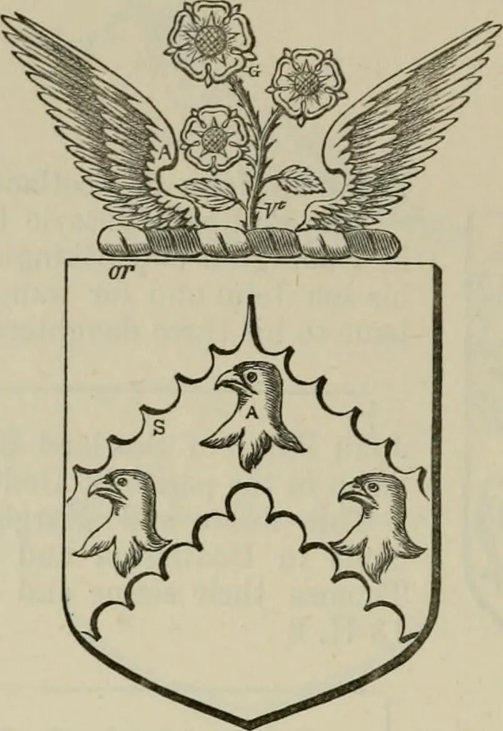An illustration from The visitation of London : anno Domini 1633, 1634, and 1635. Made by Sr. Henry St. George, kt., Richmond herald, and deputy and marshal to Sr. Richard St. George, kt., Clarencieux king of armes, 1880, leaf 615