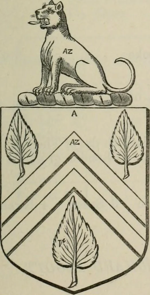 An illustration from The visitation of London : anno Domini 1633, 1634, and 1635. Made by Sr. Henry St. George, kt., Richmond herald, and deputy and marshal to Sr. Richard St. George, kt., Clarencieux king of armes, 1880, leaf 618