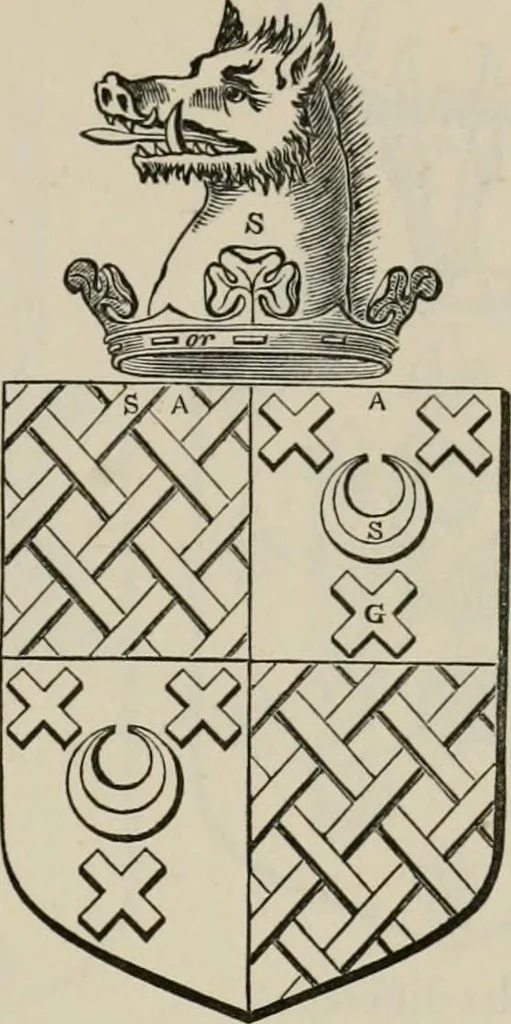 An illustration from The visitation of London : anno Domini 1633, 1634, and 1635. Made by Sr. Henry St. George, kt., Richmond herald, and deputy and marshal to Sr. Richard St. George, kt., Clarencieux king of armes, 1880, leaf 624