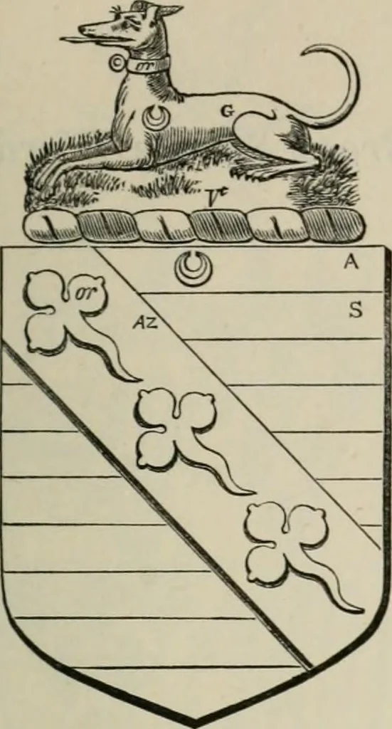 An illustration from The visitation of London : anno Domini 1633, 1634, and 1635. Made by Sr. Henry St. George, kt., Richmond herald, and deputy and marshal to Sr. Richard St. George, kt., Clarencieux king of armes, 1880, leaf 628