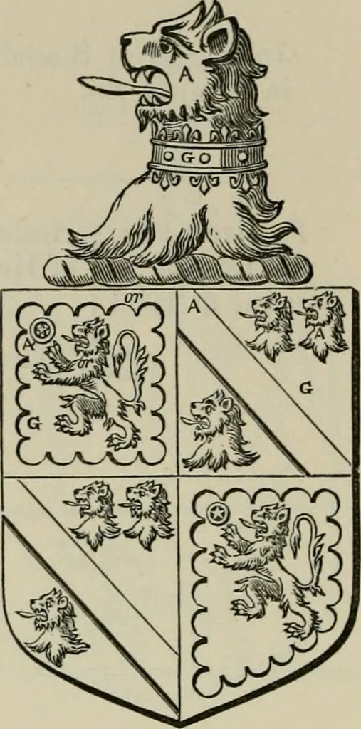 An illustration from The visitation of London : anno Domini 1633, 1634, and 1635. Made by Sr. Henry St. George, kt., Richmond herald, and deputy and marshal to Sr. Richard St. George, kt., Clarencieux king of armes, 1880, leaf 629