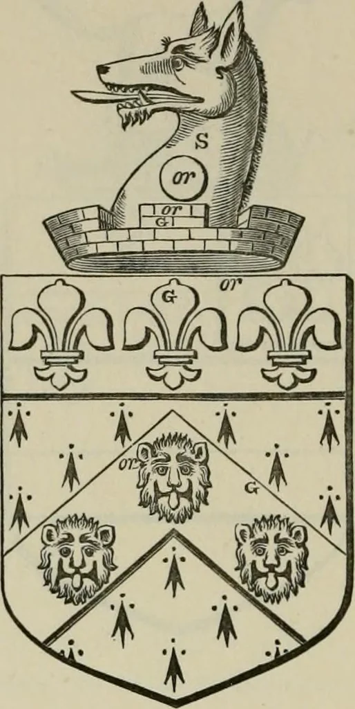 An illustration from The visitation of London : anno Domini 1633, 1634, and 1635. Made by Sr. Henry St. George, kt., Richmond herald, and deputy and marshal to Sr. Richard St. George, kt., Clarencieux king of armes, 1880, leaf 633