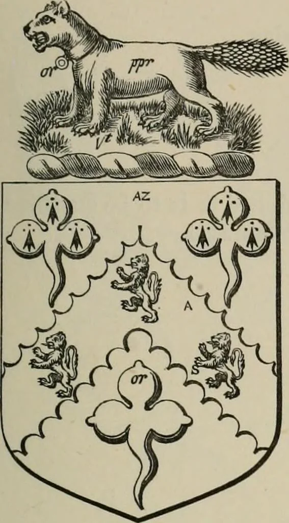 An illustration from The visitation of London : anno Domini 1633, 1634, and 1635. Made by Sr. Henry St. George, kt., Richmond herald, and deputy and marshal to Sr. Richard St. George, kt., Clarencieux king of armes, 1880, leaf 64