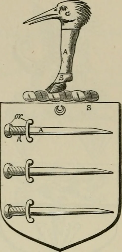 An illustration from The visitation of London : anno Domini 1633, 1634, and 1635. Made by Sr. Henry St. George, kt., Richmond herald, and deputy and marshal to Sr. Richard St. George, kt., Clarencieux king of armes, 1880, leaf 645