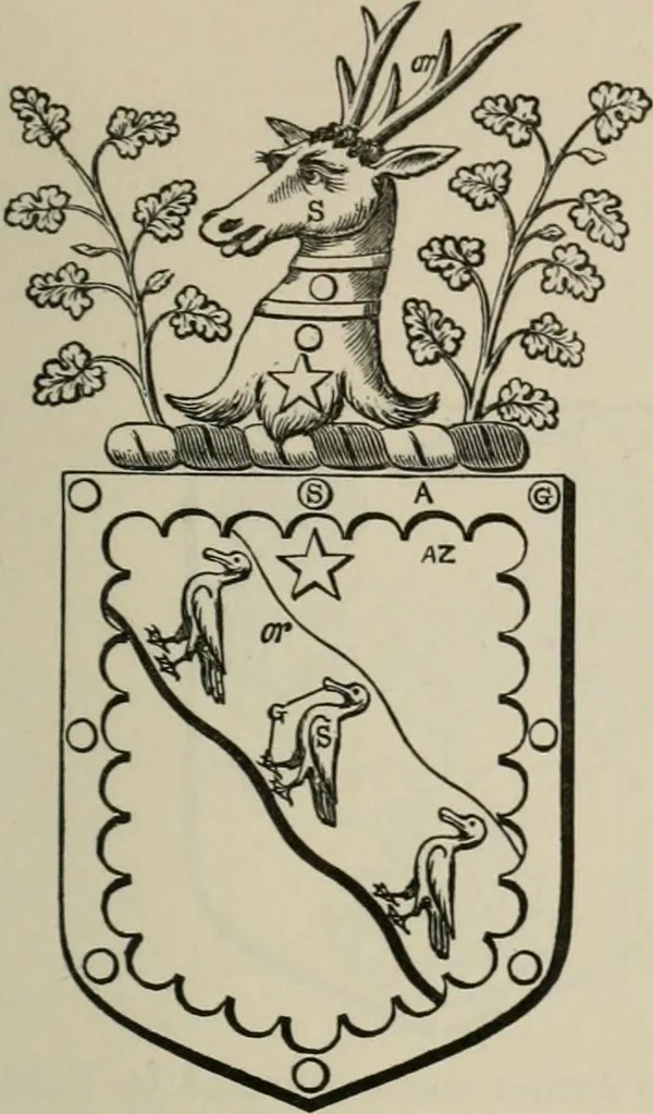 An illustration from The visitation of London : anno Domini 1633, 1634, and 1635. Made by Sr. Henry St. George, kt., Richmond herald, and deputy and marshal to Sr. Richard St. George, kt., Clarencieux king of armes, 1880, leaf 648