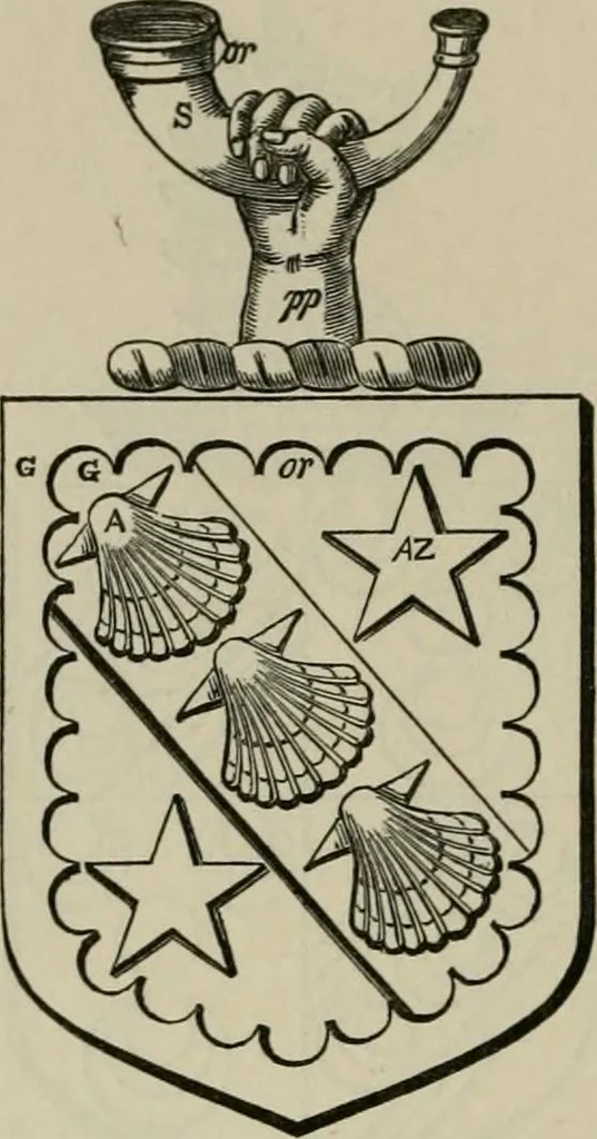 An illustration from The visitation of London : anno Domini 1633, 1634, and 1635. Made by Sr. Henry St. George, kt., Richmond herald, and deputy and marshal to Sr. Richard St. George, kt., Clarencieux king of armes, 1880, leaf 651