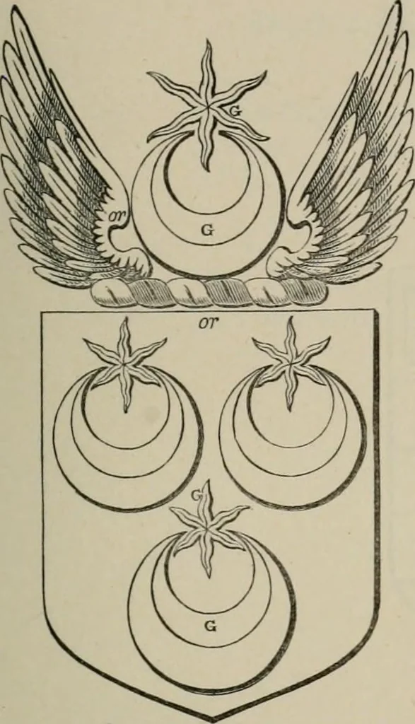 An illustration from The visitation of London : anno Domini 1633, 1634, and 1635. Made by Sr. Henry St. George, kt., Richmond herald, and deputy and marshal to Sr. Richard St. George, kt., Clarencieux king of armes, 1880, leaf 66