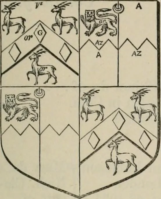 An illustration from The visitation of London : anno Domini 1633, 1634, and 1635. Made by Sr. Henry St. George, kt., Richmond herald, and deputy and marshal to Sr. Richard St. George, kt., Clarencieux king of armes, 1880, leaf 662