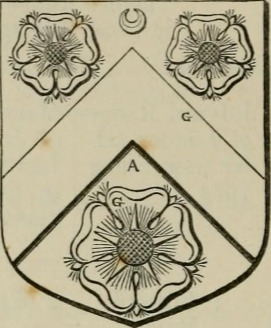 An illustration from The visitation of London : anno Domini 1633, 1634, and 1635. Made by Sr. Henry St. George, kt., Richmond herald, and deputy and marshal to Sr. Richard St. George, kt., Clarencieux king of armes, 1880, leaf 671