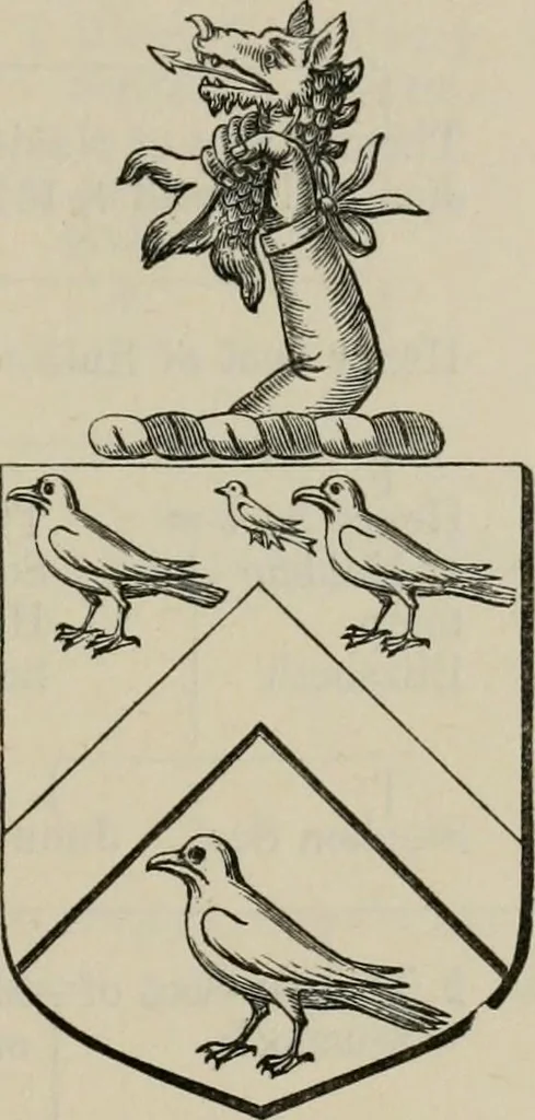 An illustration from The visitation of London : anno Domini 1633, 1634, and 1635. Made by Sr. Henry St. George, kt., Richmond herald, and deputy and marshal to Sr. Richard St. George, kt., Clarencieux king of armes, 1880, leaf 684