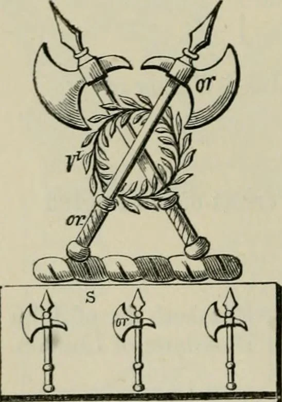 An illustration from The visitation of London : anno Domini 1633, 1634, and 1635. Made by Sr. Henry St. George, kt., Richmond herald, and deputy and marshal to Sr. Richard St. George, kt., Clarencieux king of armes, 1880, leaf 689