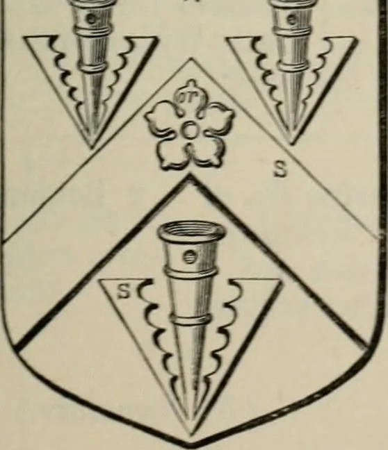 An illustration from The visitation of London : anno Domini 1633, 1634, and 1635. Made by Sr. Henry St. George, kt., Richmond herald, and deputy and marshal to Sr. Richard St. George, kt., Clarencieux king of armes, 1880, leaf 694