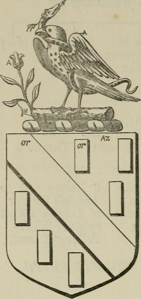 An illustration from The visitation of London : anno Domini 1633, 1634, and 1635. Made by Sr. Henry St. George, kt., Richmond herald, and deputy and marshal to Sr. Richard St. George, kt., Clarencieux king of armes, 1880, leaf 699