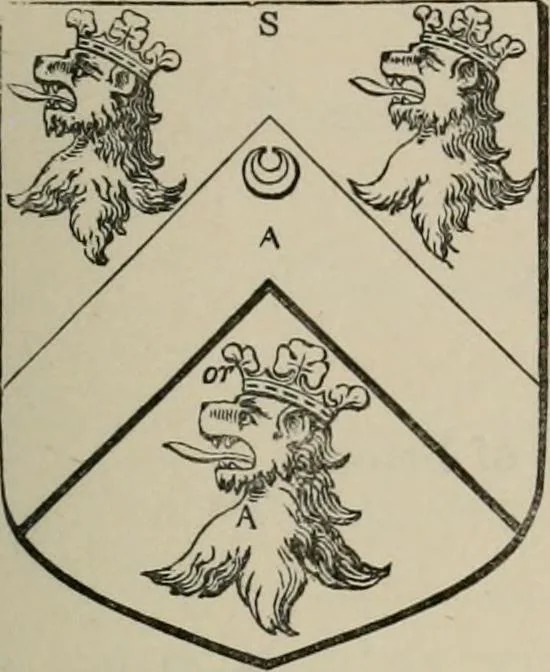 An illustration from The visitation of London : anno Domini 1633, 1634, and 1635. Made by Sr. Henry St. George, kt., Richmond herald, and deputy and marshal to Sr. Richard St. George, kt., Clarencieux king of armes, 1880, leaf 70